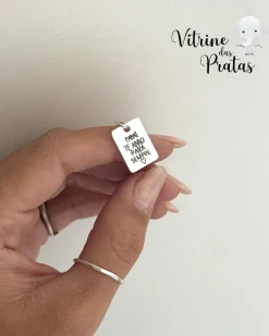 Pingente Plaquinha Quadrada Personalizada (LEIA A DESCRIÇÃO)
