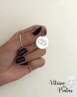 Pingente Plaquinha Redonda Grande Personalizada (LEIA A DESCRIÇÃO)