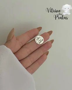 Pingente Plaquinha Redonda Personalizada (LEIA A DESCRIÇÃO)