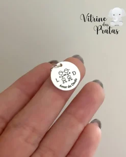 Pingente Plaquinha Redonda Personalizada (LEIA A DESCRIÇÃO)