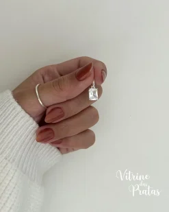 Pingente Zircônia Retangular