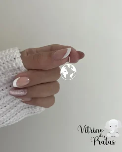 Pingente Plaquinha Mapa Mundi