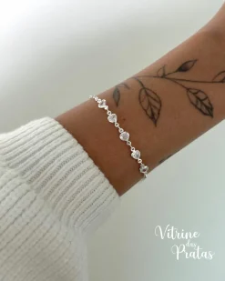 Pulseira com Corações de Zircônias