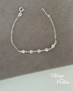Pulseira com Corações de Zircônias