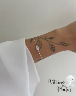 Pulseira com Zircônia Oval