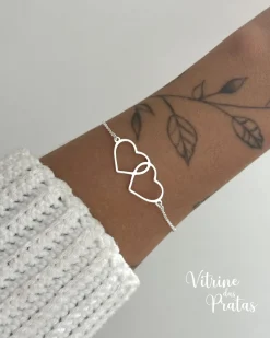 Pulseira Dois Corações