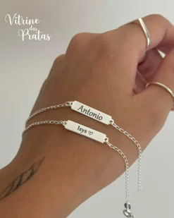Pulseira Infantil com Plaquinha Personalizada (LEIA A DESCRIÇÃO)