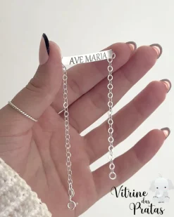 Pulseira Plaquinha Comprida Personalizada (LEIA A DESCRIÇÃO)