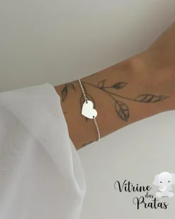 Pulseira Plaquinha Coração Personalizada (LEIA A DESCRIÇÃO)