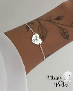 Pulseira Plaquinha Coração Personalizada (LEIA A DESCRIÇÃO)