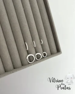 Trio de Argolas Cravejadas (1,5cm/1,3cm/1,0cm)