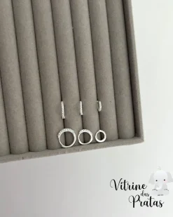 Trio de Argolas Cravejadas (1,5cm/1,3cm/1,0cm)