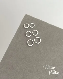 Trio de Argolas Lisas de Click (1,1cm/1,0cm/0,9cm)