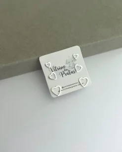 Trio de Brincos Corações Vazados