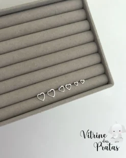 Trio de Brincos Corações Vazados