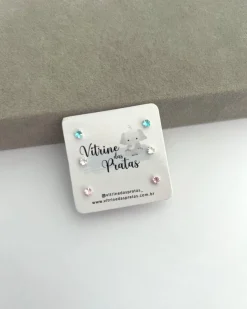 Trio de Brincos Zircônias Color