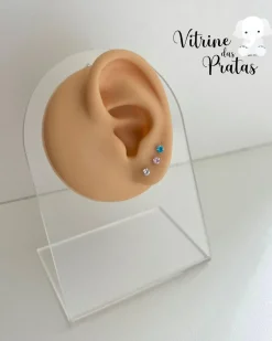 Trio de Brincos Zircônias Color